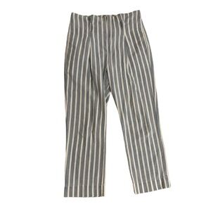 FRAME DENIM Le Paperbag Blue and White Striped Pants